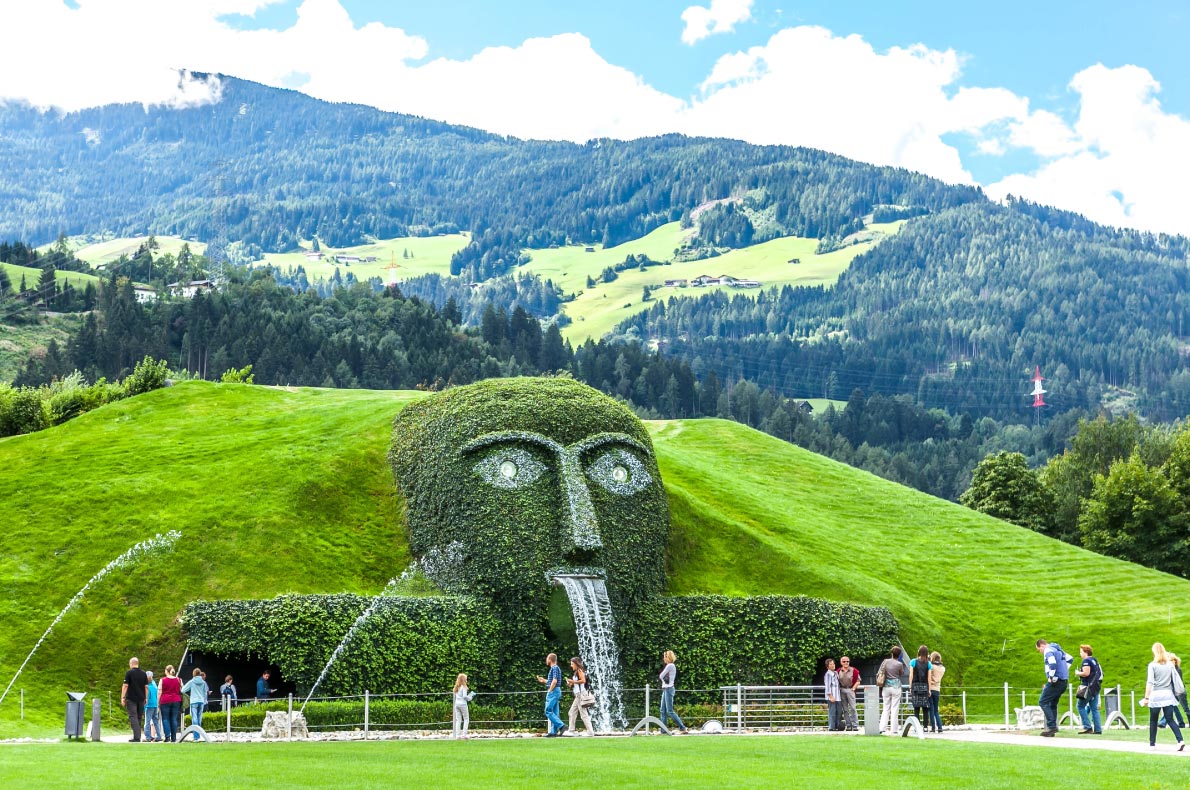 Best hidden gems in Austria - Svarovski fountain in Wattens  
