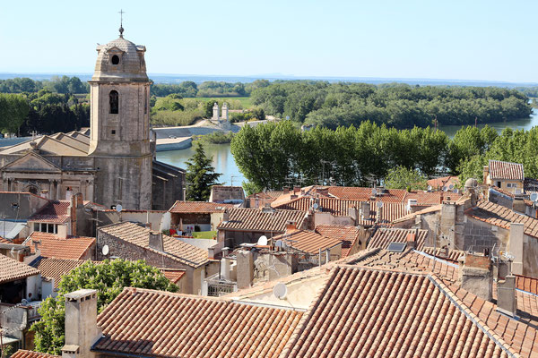 View of the Saint Julien church from the amphitheater in Arles, France - Copyright Maria Symchych